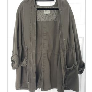 Torrid Olive Green Hooded Utility Style Jacket